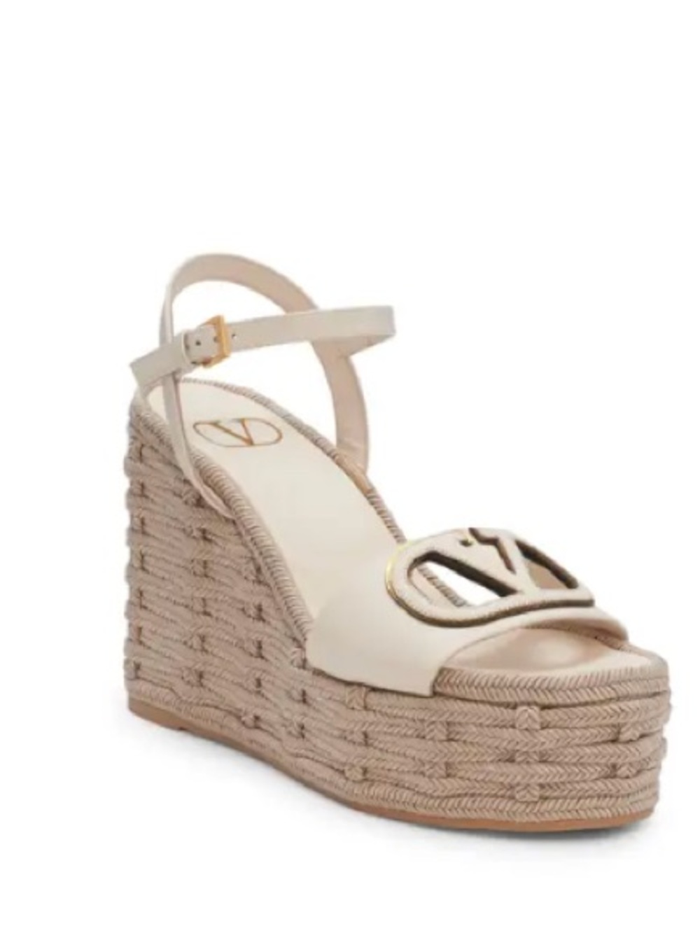 Valentino Wedge Espadrille Sandal in Beige
